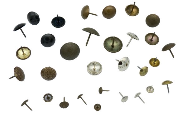 Chinchetas de Ø 10 mm. bronceadas para bricolaje, tachuelas para manualidades, 100 unidades.