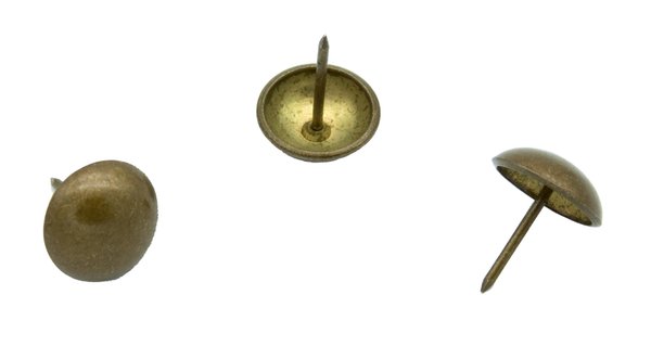 Chincheta decorativa de Ø 19 mm. bronce brillo de tapicería, tachuelas para bricolaje, 100 unidades.