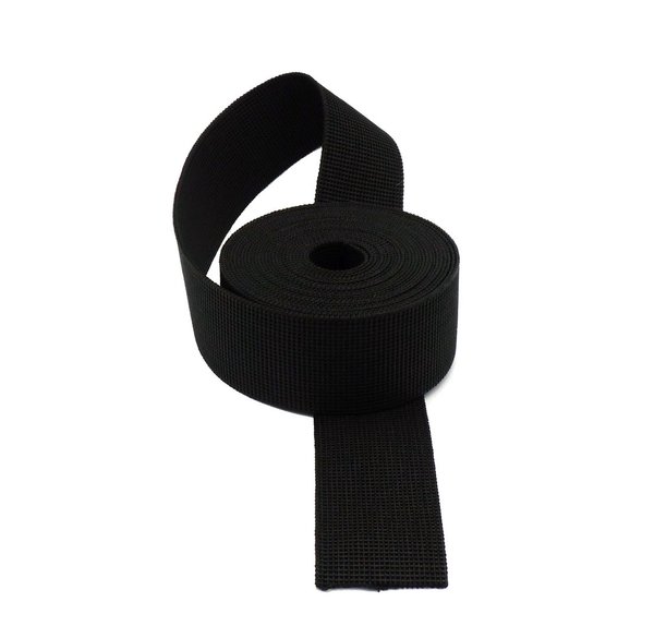 Cincha calidad Super Extra negra de tapicería de 50 mm. para asientos no elástica  6, 12 y 24 metros