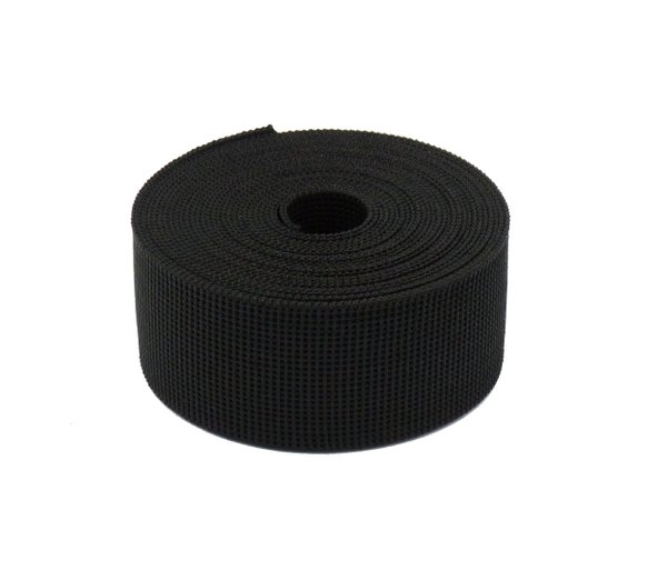 Cincha calidad Super Extra negra de tapicería de 50 mm. para asientos no elástica  6, 12 y 24 metros