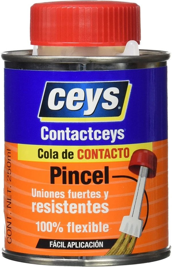 Cola de contacto con pincel Ceys 250 ml, pegamento multiusos, adhesivo instantáneo